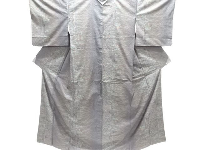 JAPANESE KIMONO / DORO OSHIMA TSUMUGI (9 maruki) / WOVEN STREAM WATER & IVY